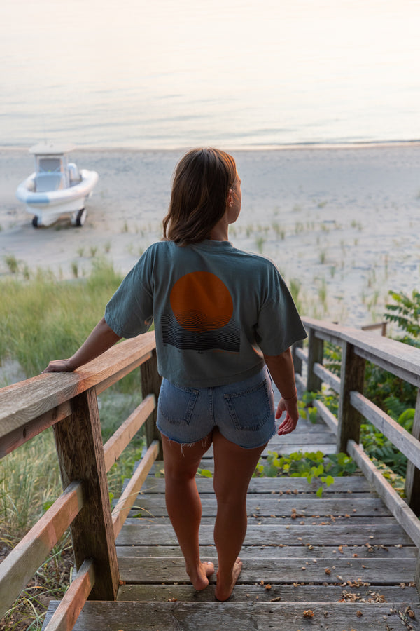 Pacific Coast Teal Crop Top